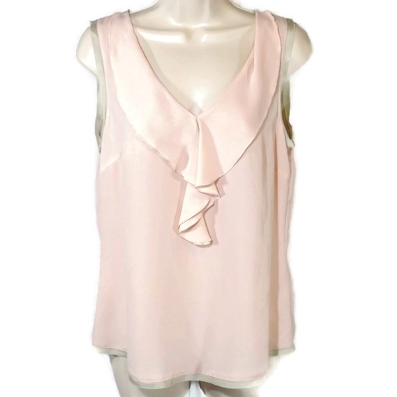 ANTONIO MELANI Tops - Antonio Melani Ruffle Front Tank Top Shell Size S
